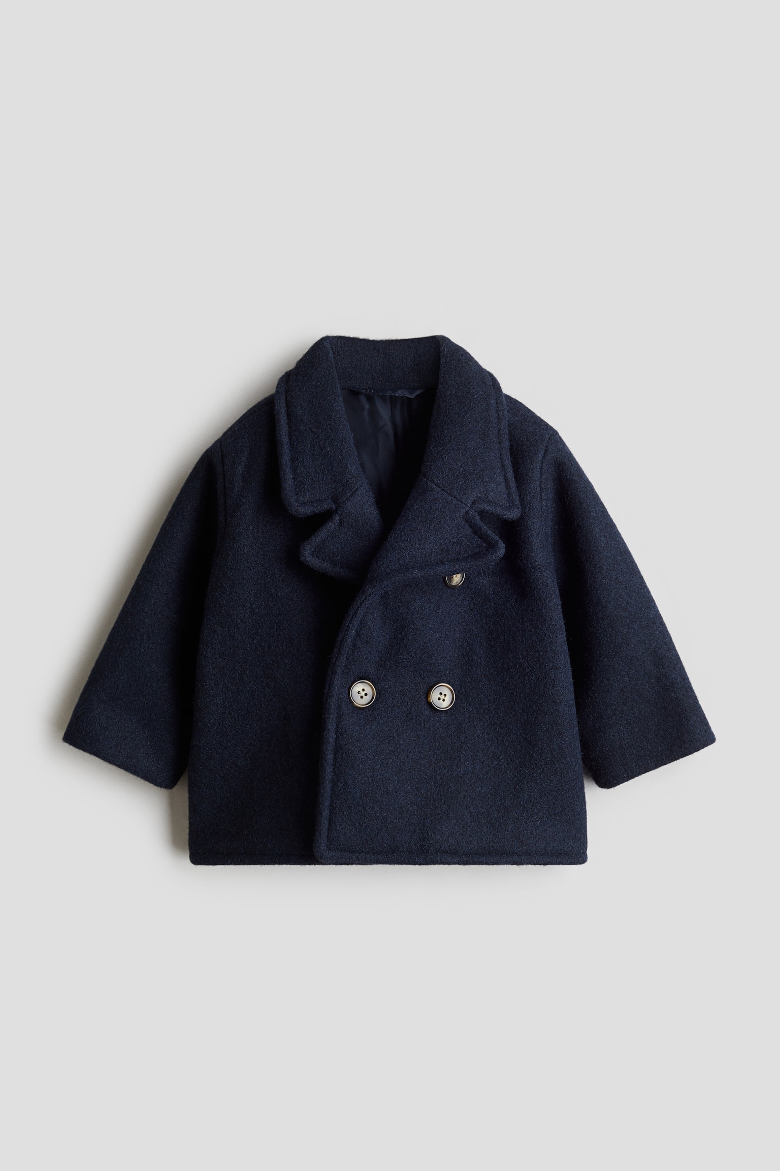 Double-breasted coat - Navy blue/Light pink - 1