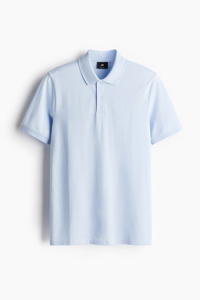 Piqué poloshirt - Regular Fit - Lichtblauw/Wit/Marineblauw - 1