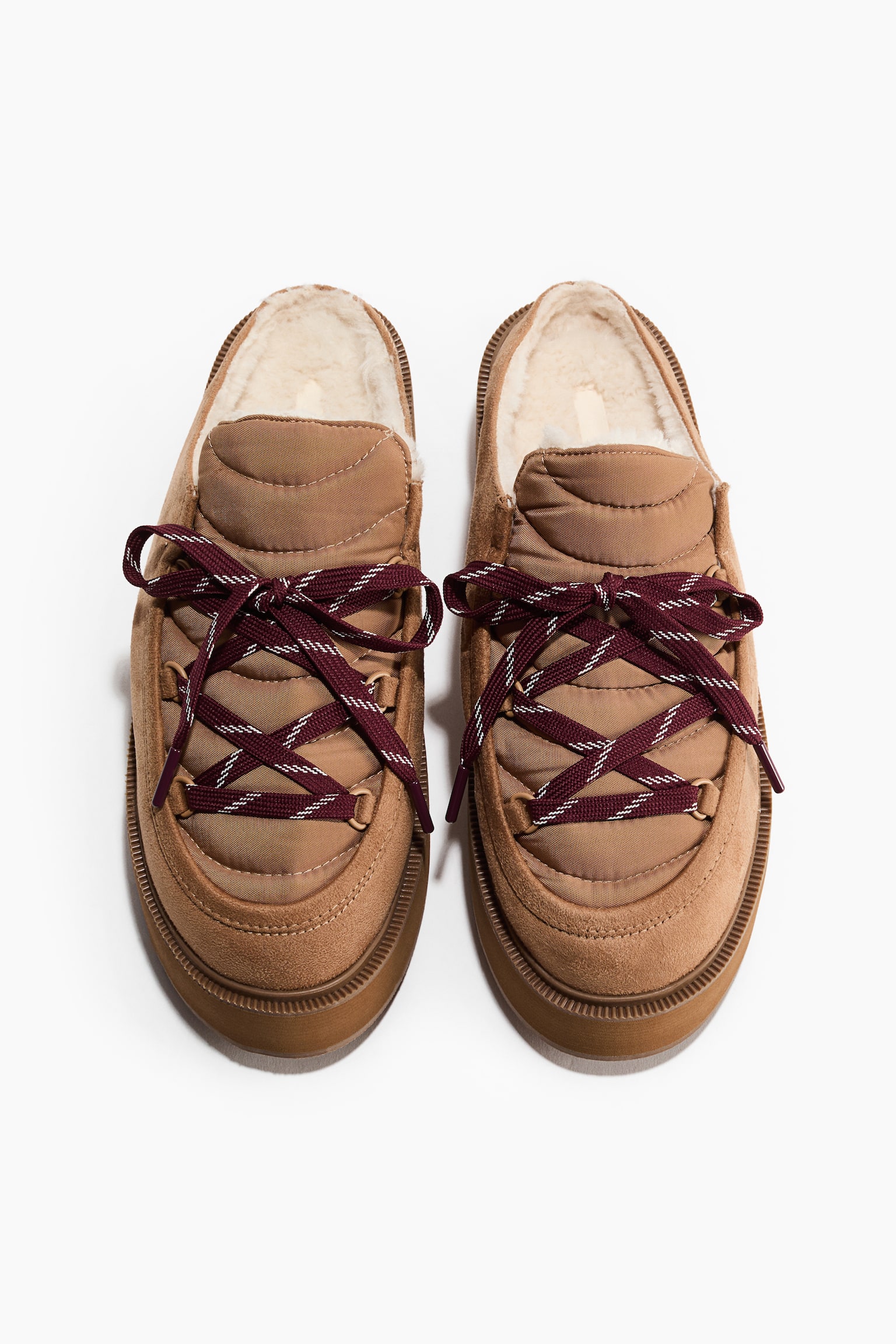 Женские сабо H&M Warm-Lined Lace-Up, цвет: Бежевый — фото 3