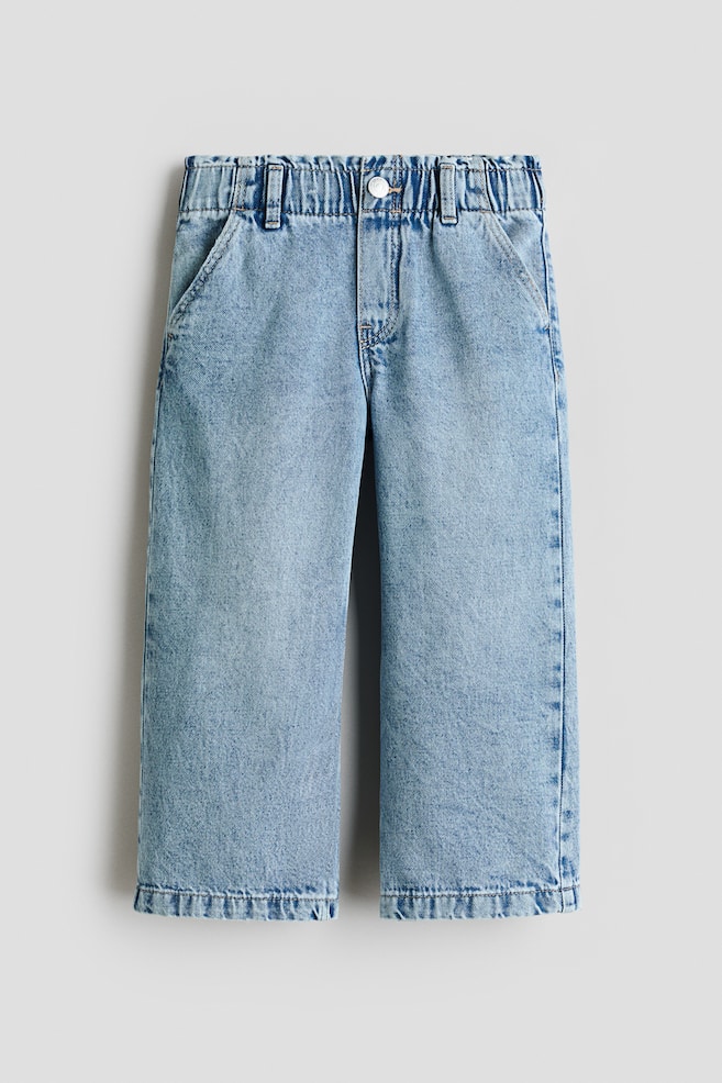 Wide Leg paper bag jeans - Denim blue/Dusty pink/Floral/Grey/Light denim blue/Denim blue/Light pink/Denim grey/Light khaki green - 1