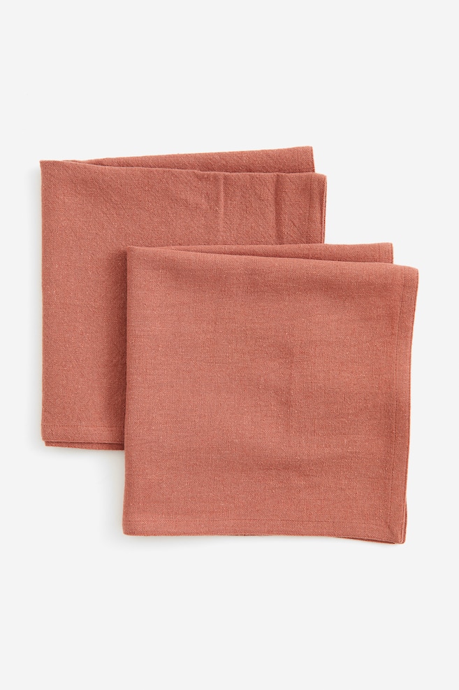 2-pack linen-blend napkins  - Orange/Brown/Brown - 3
