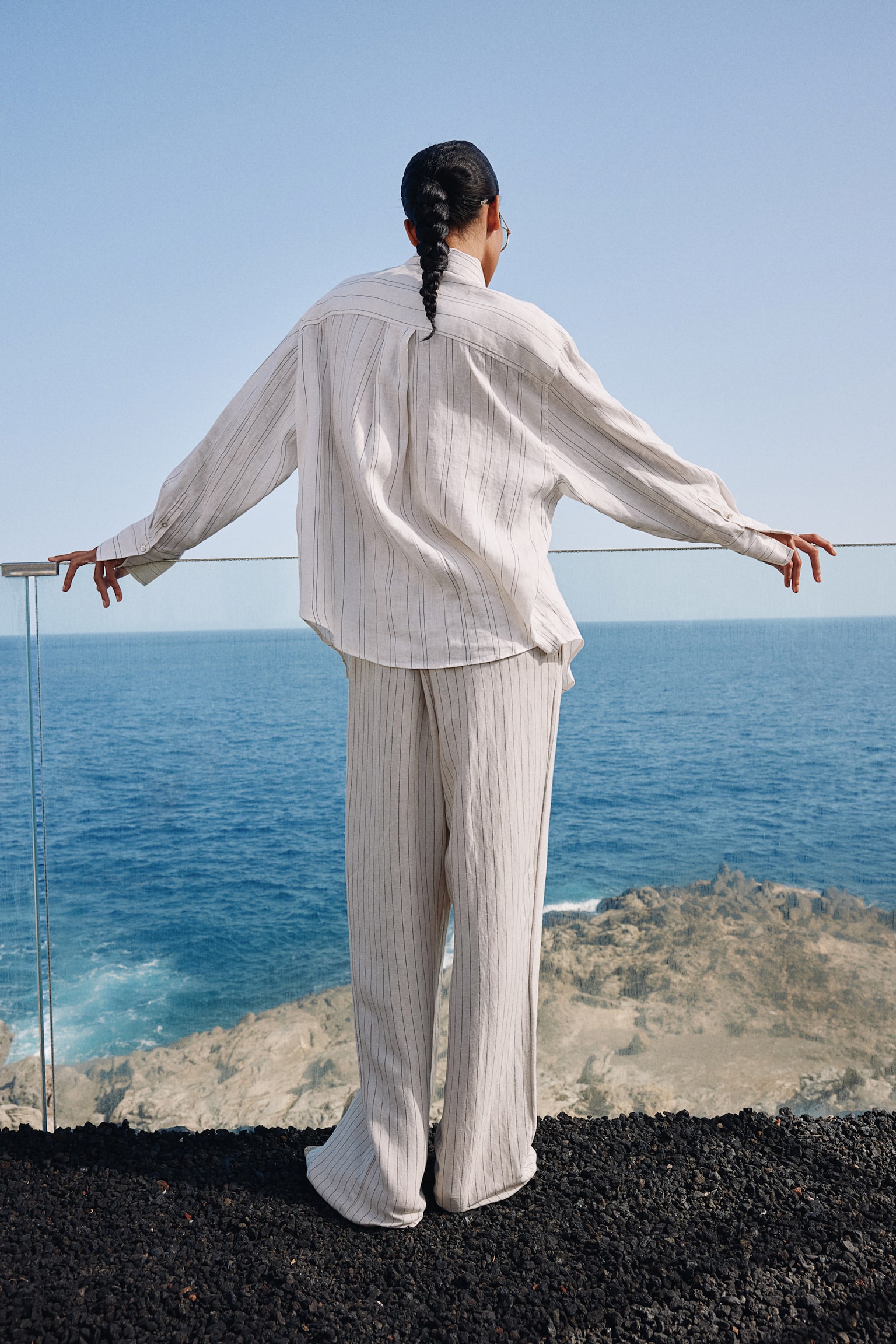 Linen Shirt - Cream/Pinstripe/White/Pale yellow/Grey marle - 4