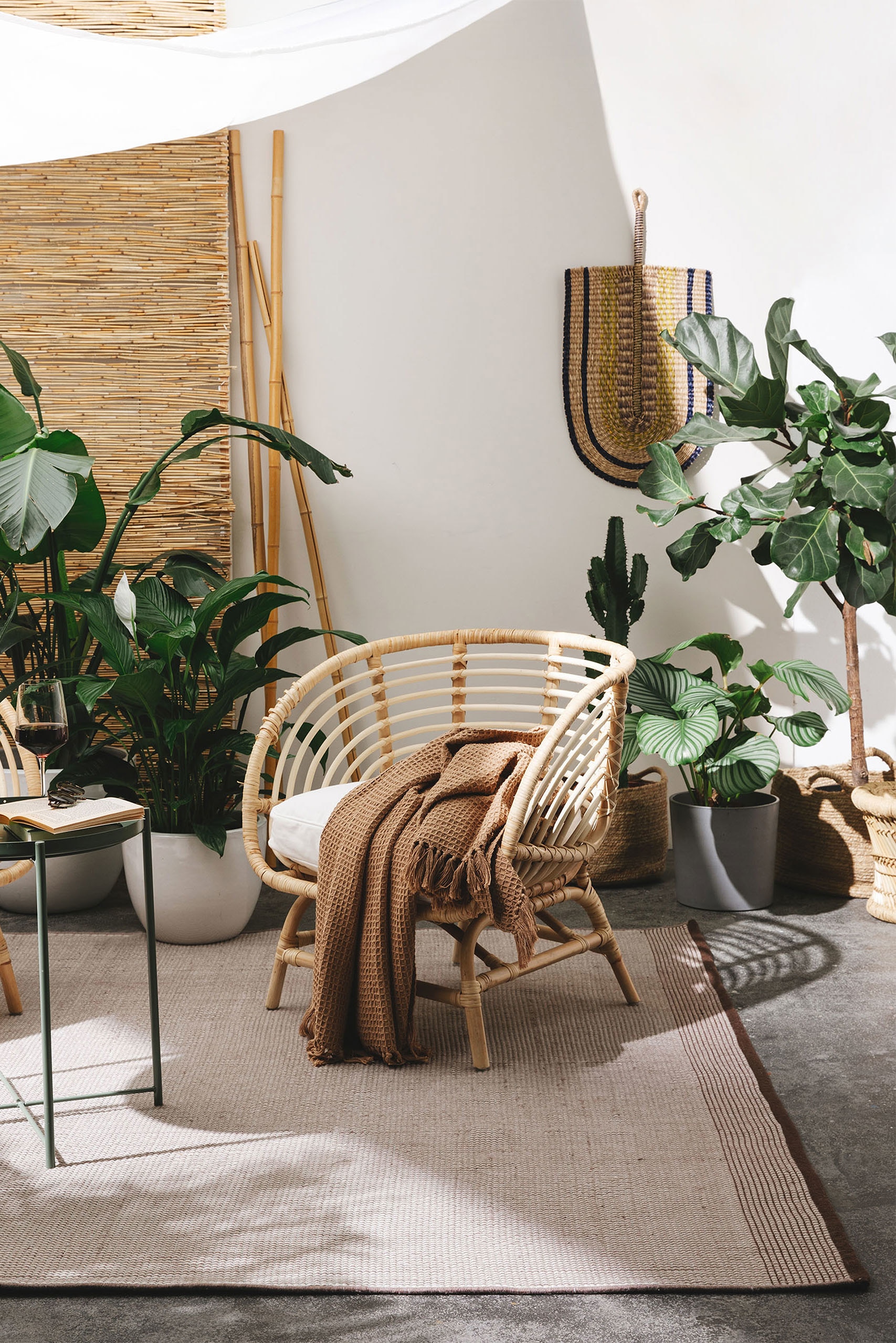 In- & Outdoor Rug Fion - Beige/ruskea/Beige/vihreä