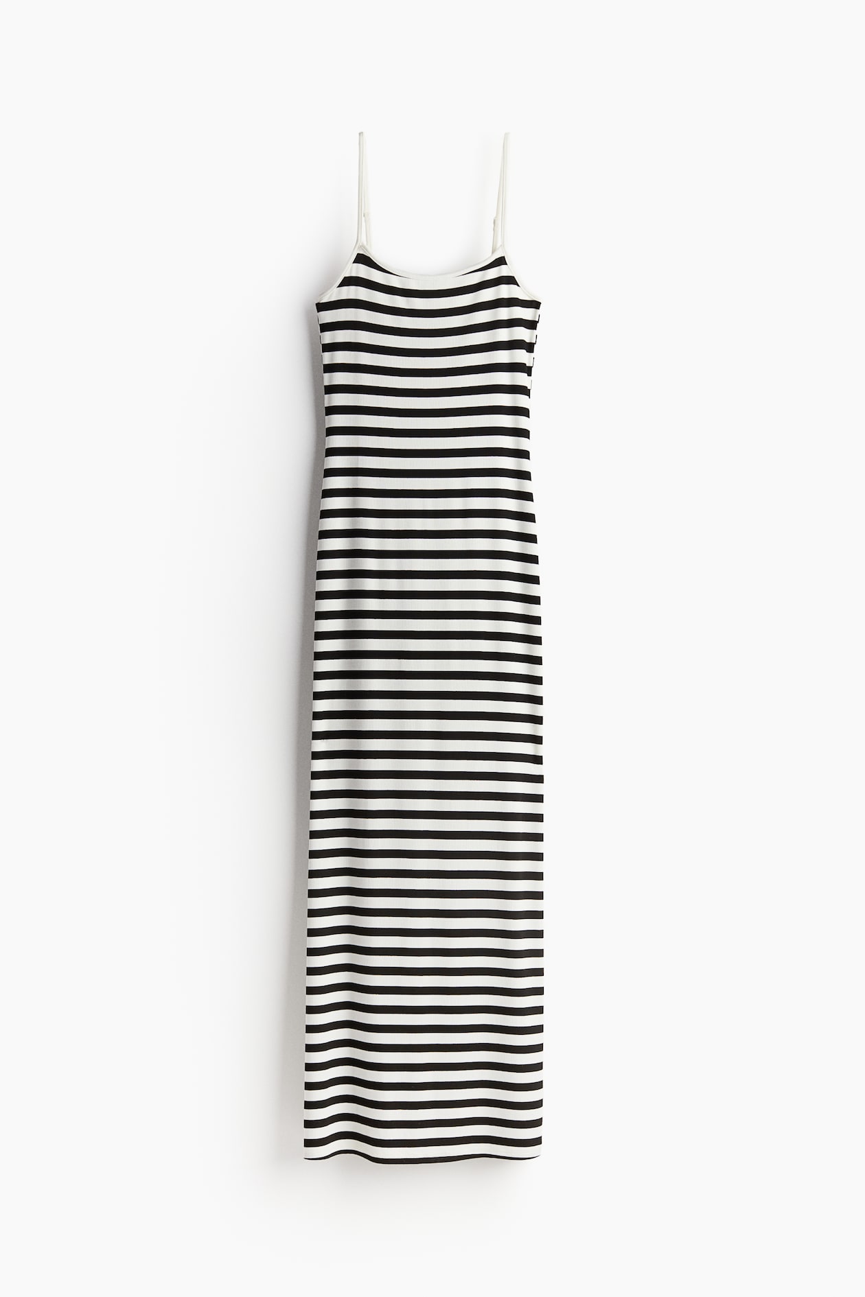 Women's Cream/Striped Ribbed maxi dress | H&M