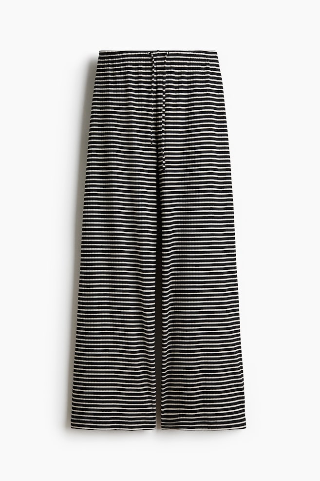 Pantalón de canalé con cordón de ajuste - Negro/Rayas/Blanco/Rayas/Azul marino/Rayas/Negro/Azul oscuro/Marrón/Burdeos - 1