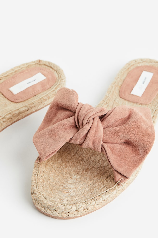 Bow-detail suede mules - Beige/Old rose/Yellow - 3