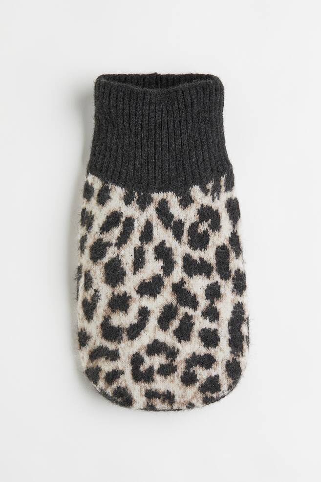 Jacquard-knit dog jumper - Dark grey/Leopard print/Pink - 2