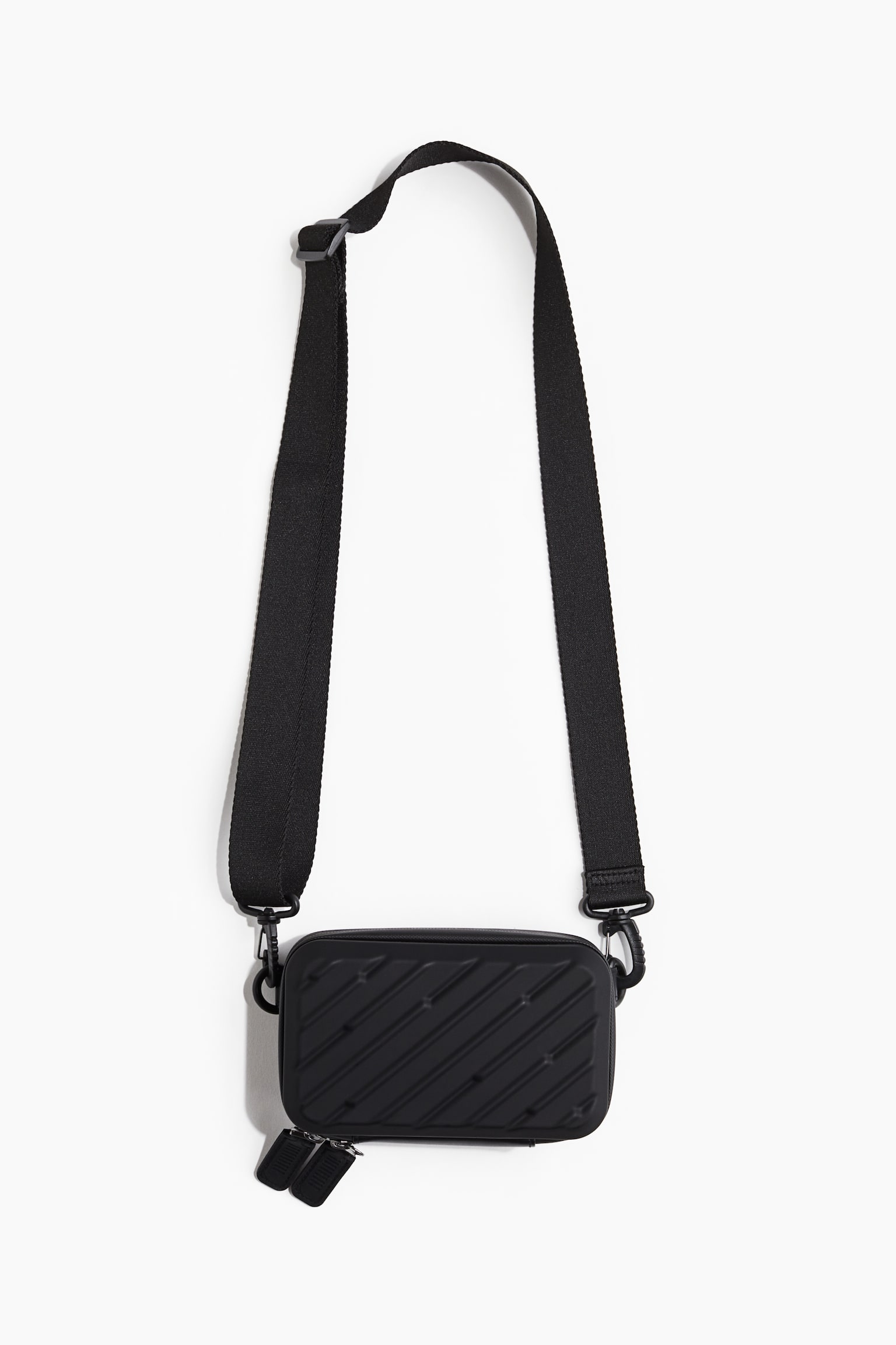 Hard-shell shoulder bag - Black/Beige - 1