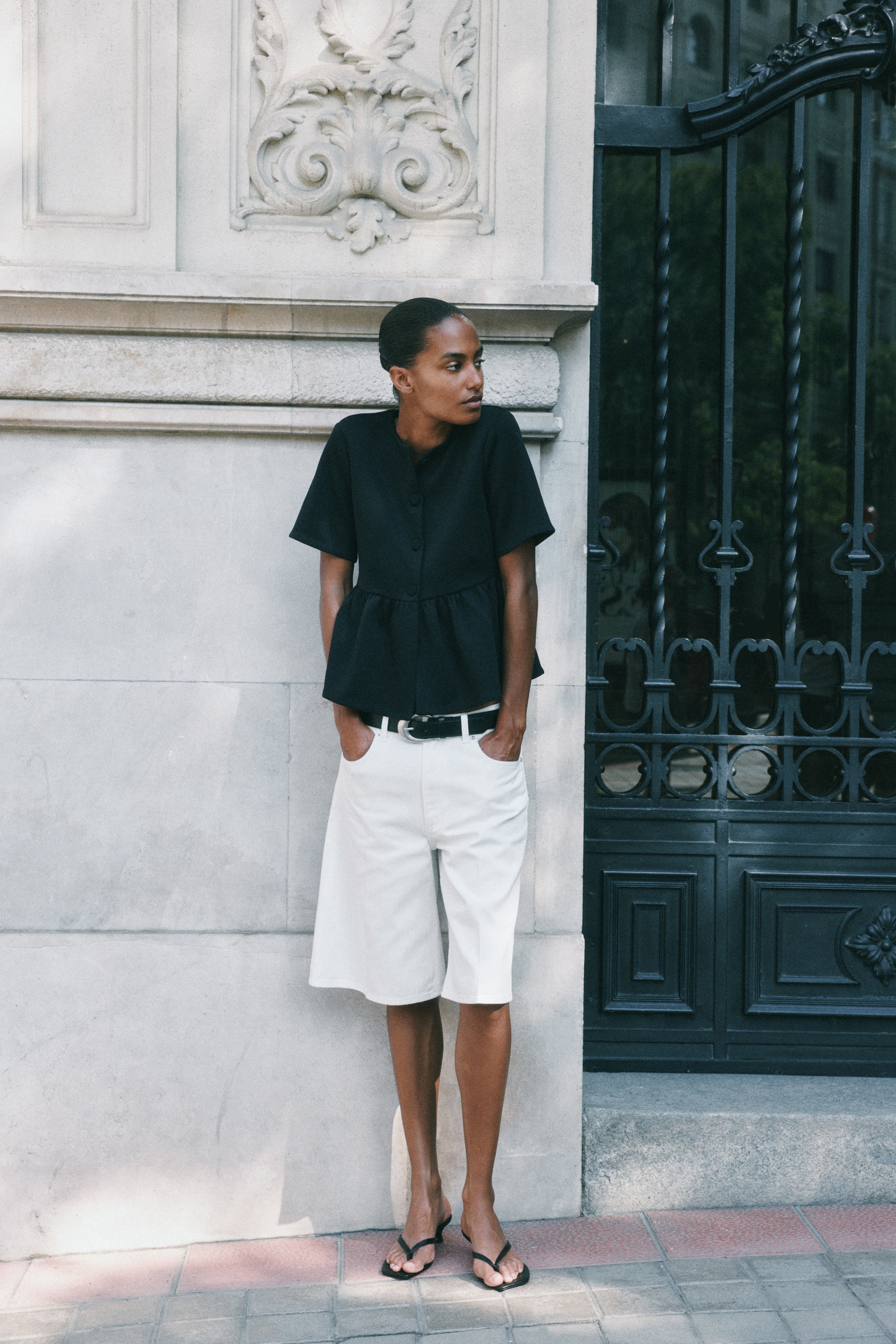 スキューバペプラムトップス - ブラック - レディース | H&M JP