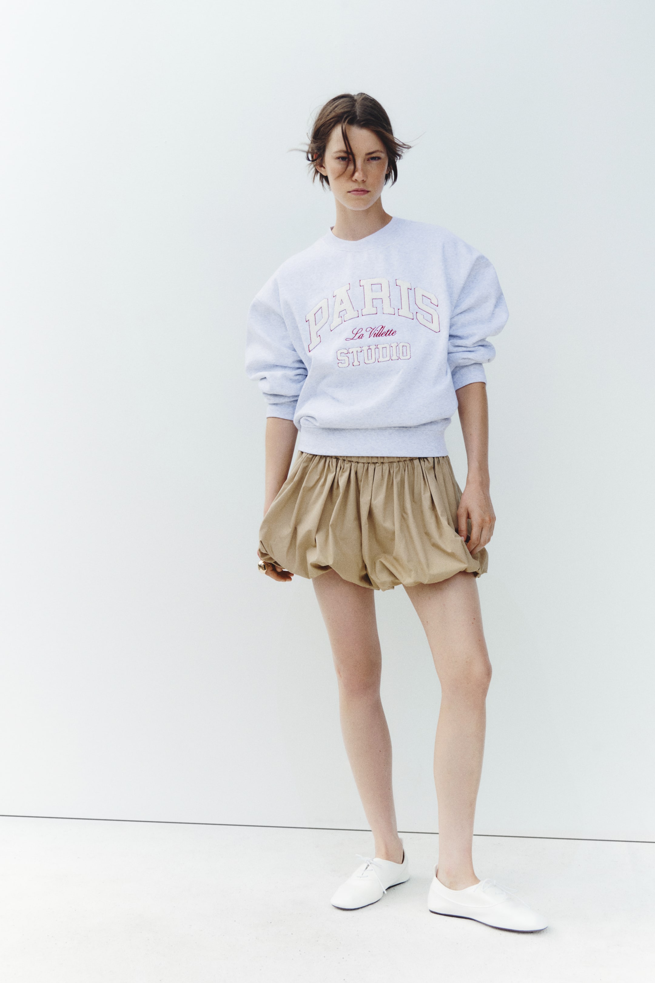 View larger image: Text-motif sweatshirt - Light grey marl/Paris - Ladies | H&M GB 1