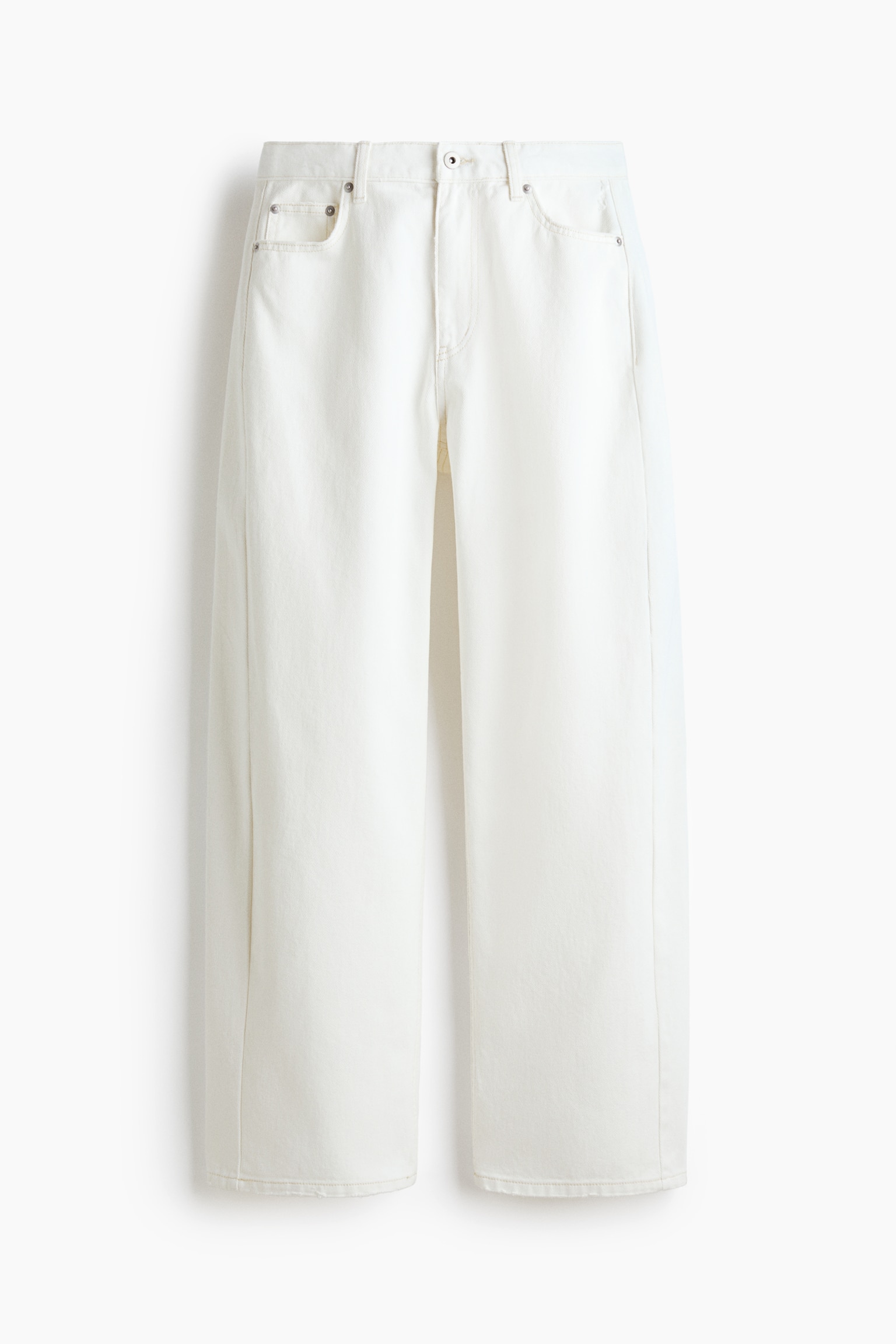 Barrel-leg jeans - Білий/Випраний чорний - 2