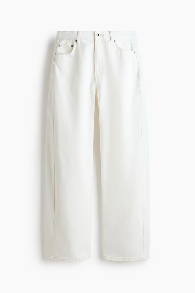 Barrel-leg jeans - White/Washed black - 1