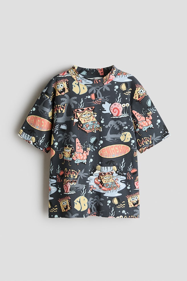 Printed T-Shirt - Gray/SpongeBob SquarePants/Light gray/Brawl Stars/Light gray/Snoopy/Black/PlayStation/White/SmileyWorld®/Gray melange/Fortnite/Gray/Fortnite/White/SpongeBob SquarePants/White/The Simpsons - 1