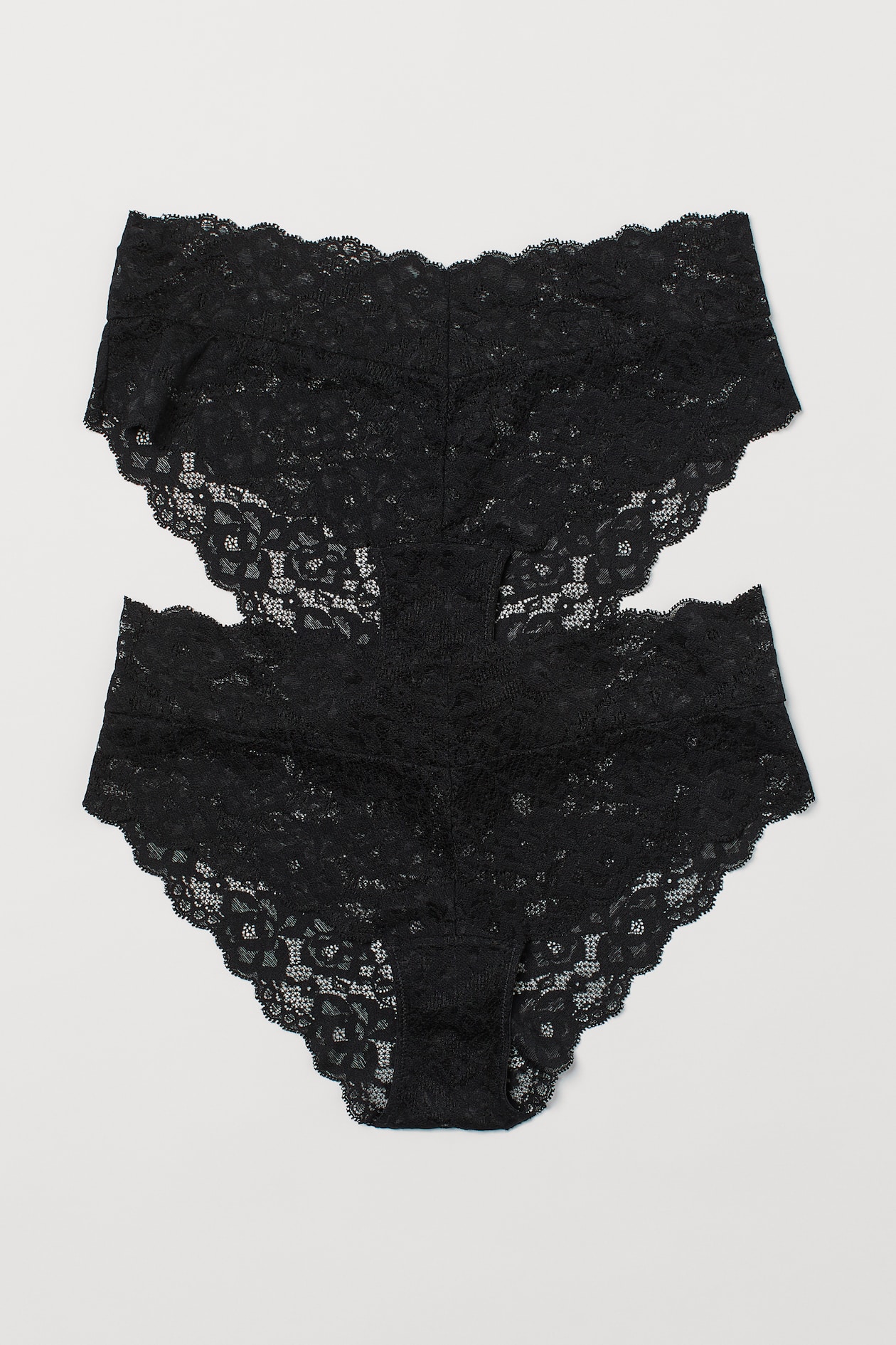 2 Pack Lace Hipster Briefs Black Ladies Handm Gb