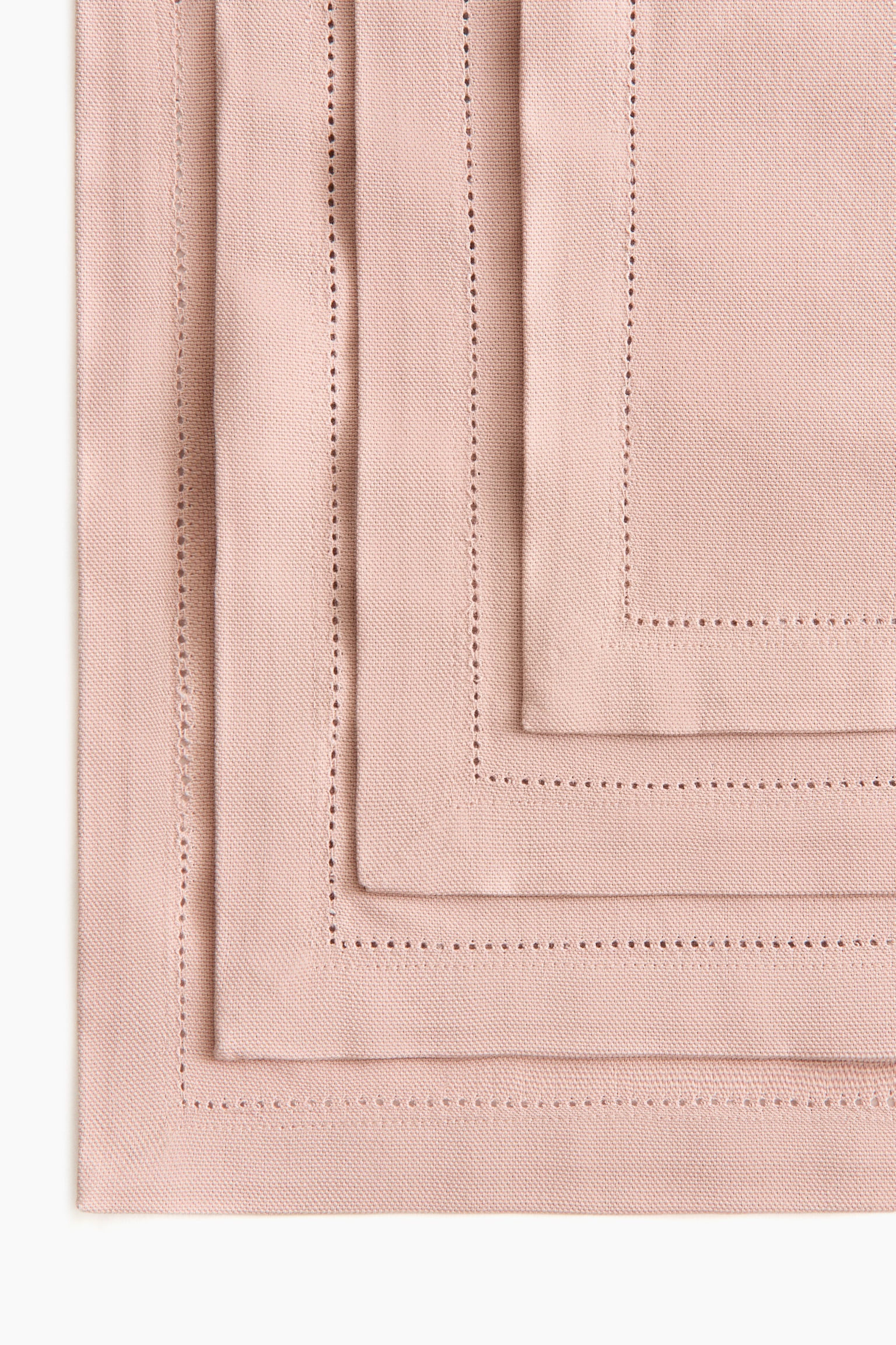 4-pack cotton place mats - Light pink/Dusty blue/Light beige/White - 3