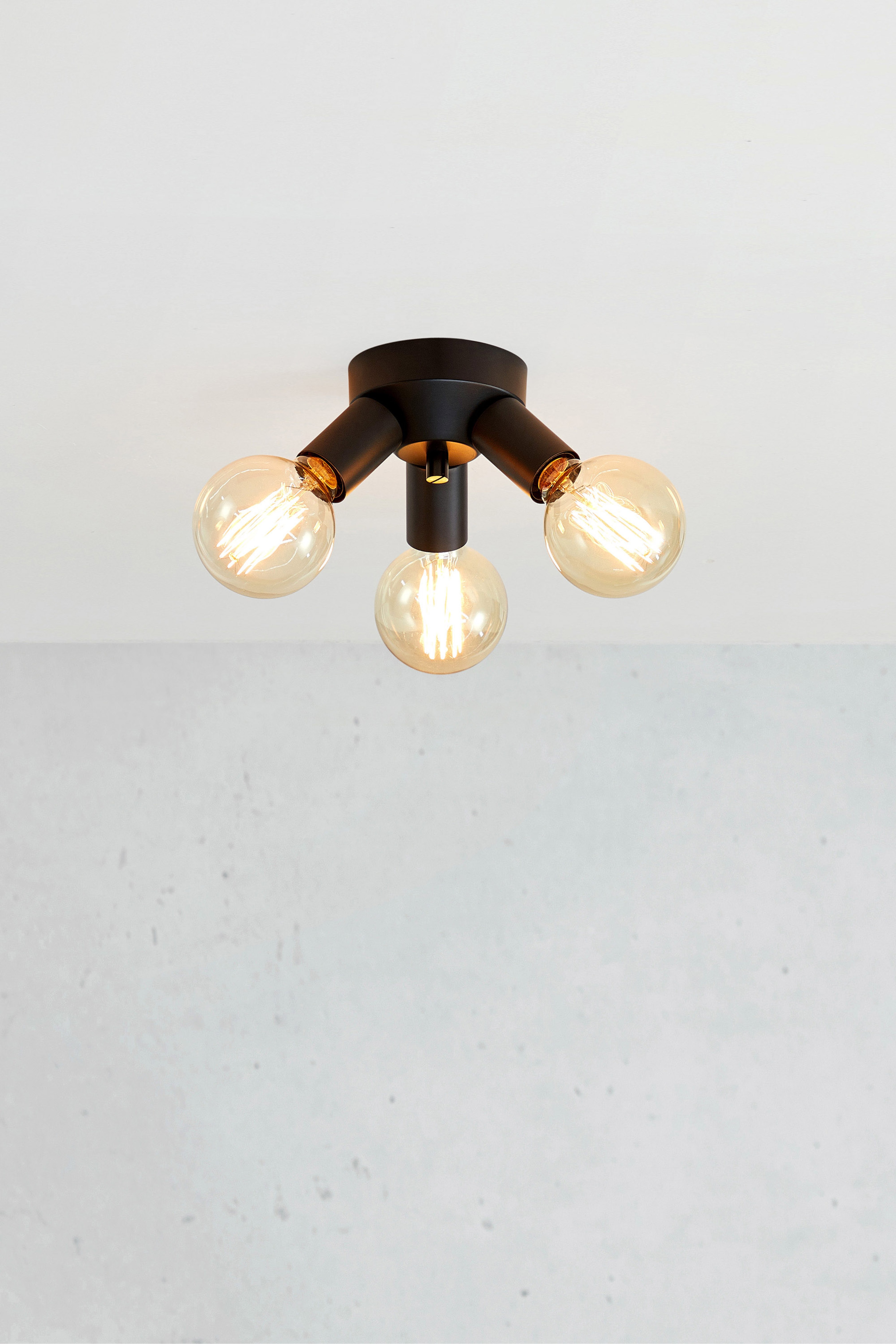 Mazzo Taklampa - Black/Steel/Antique Brass