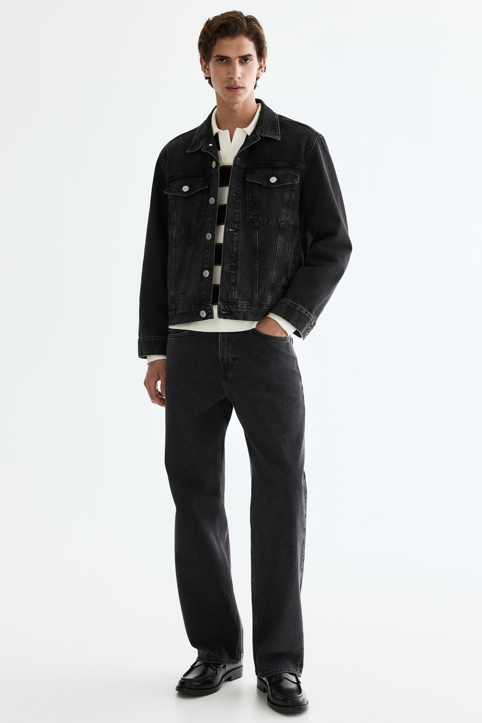 Denim trucker jacket - Black/Denim blue/Denim black/Denim green - 4