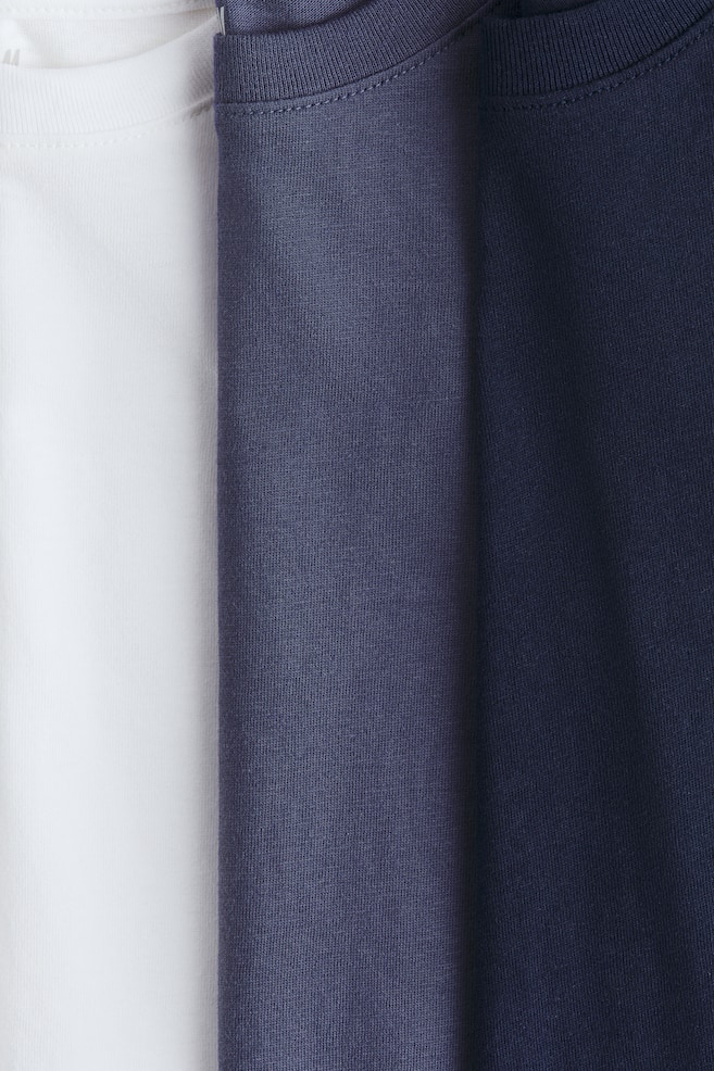 T-shirt a maniche lunghe 3 pezzi-Bianco/blu - 2