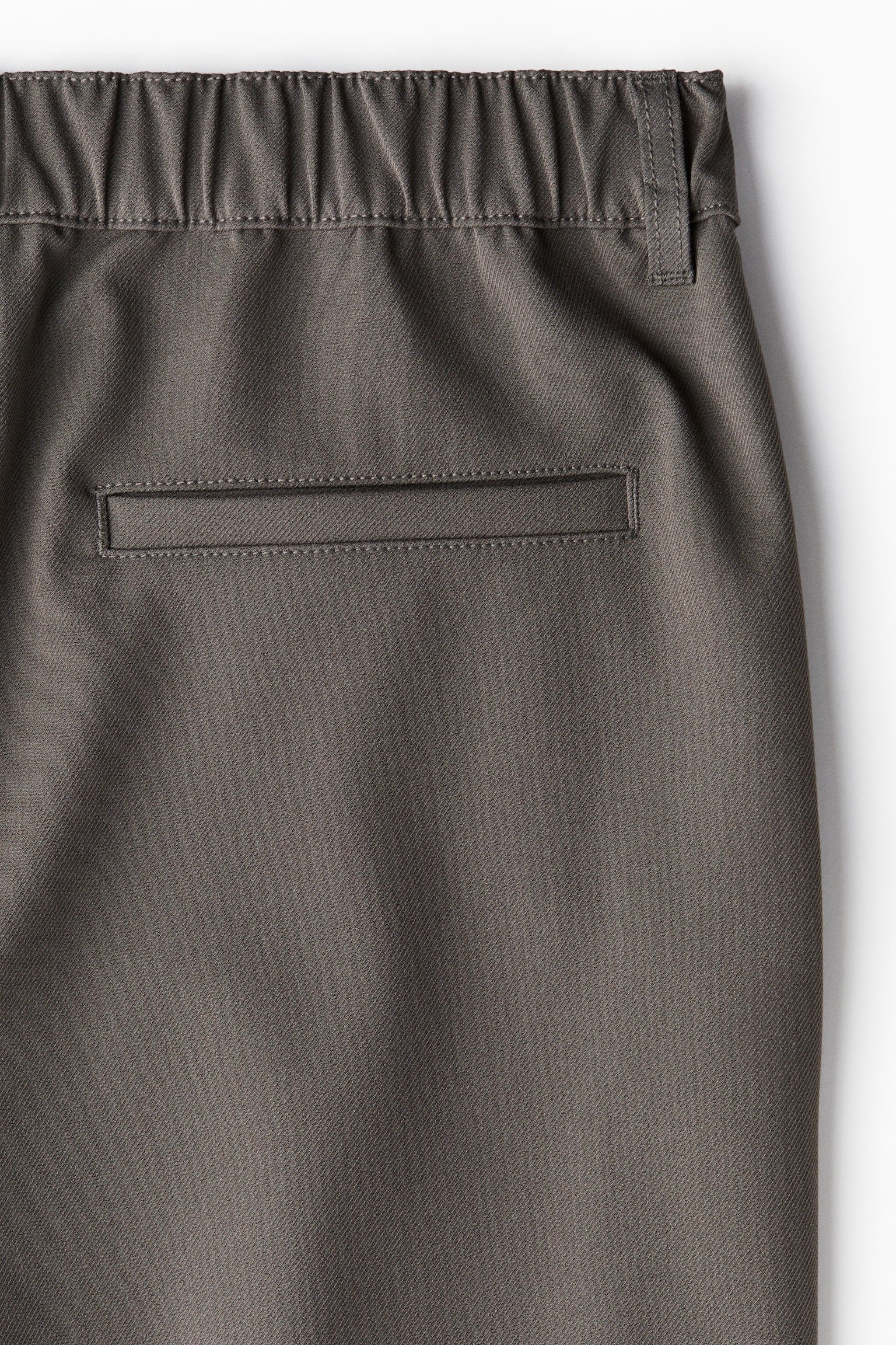 寬鬆斜紋長褲 - 深卡其綠/深咖啡色 - 4