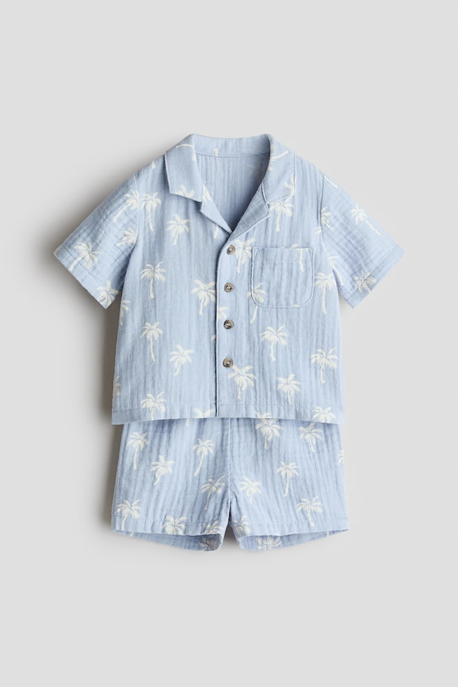 2-piece set - Light blue/Palm trees/Light beige/Light turquoise/Striped/Navy blue/Anchors/Light blue/White striped/Cream/Patterned/Dark denim blue - 1