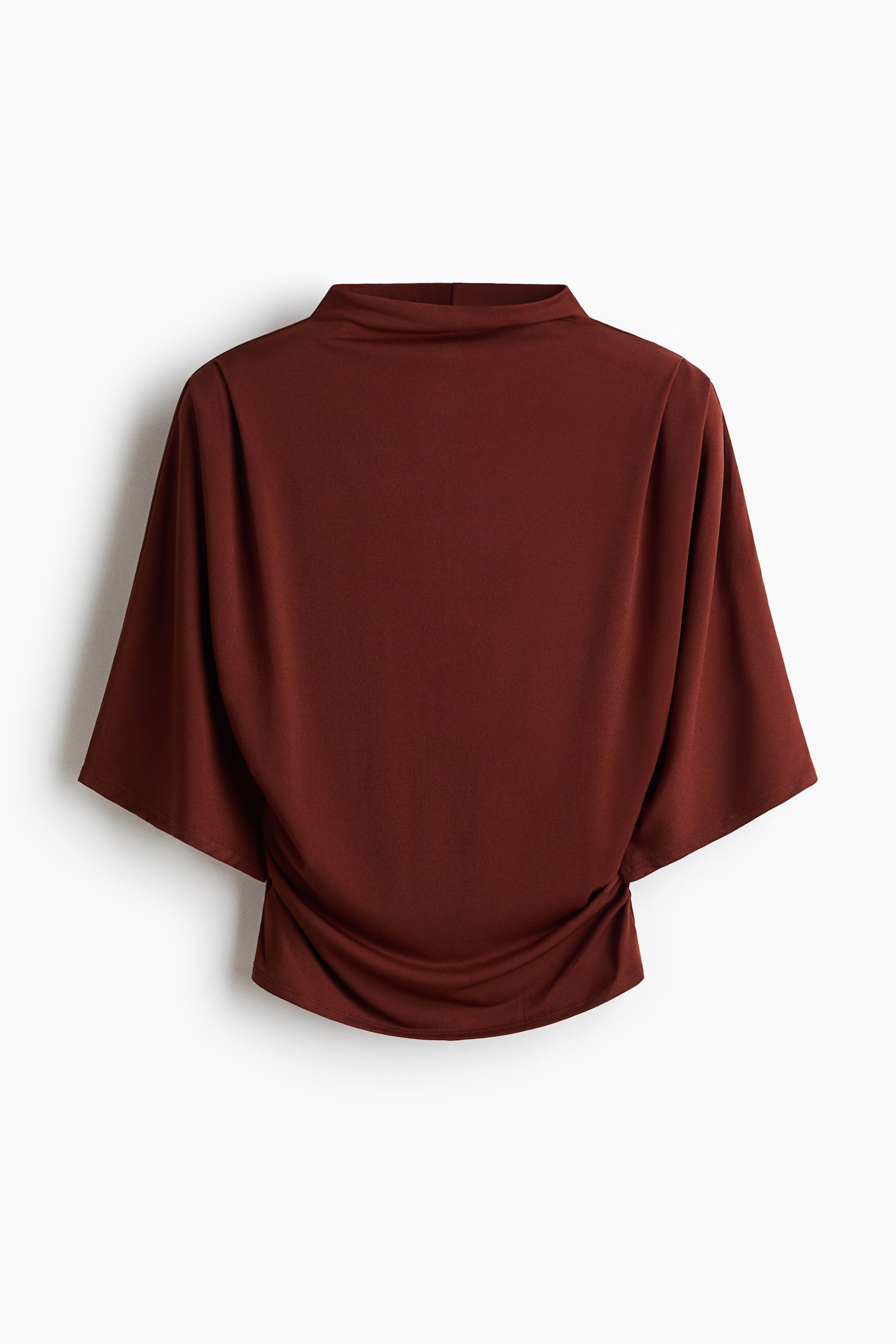 Draped jersey top - Dark red/Black/Olive green