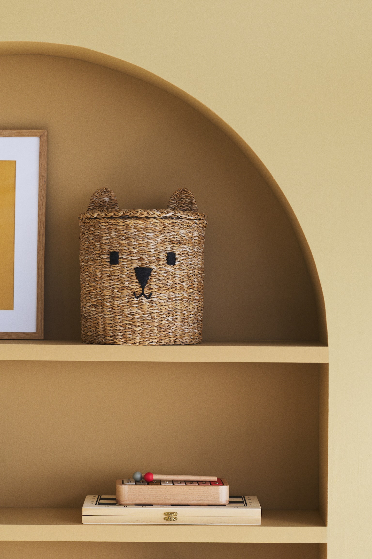 Storage basket with a lid - Beige/Seagrass - 1