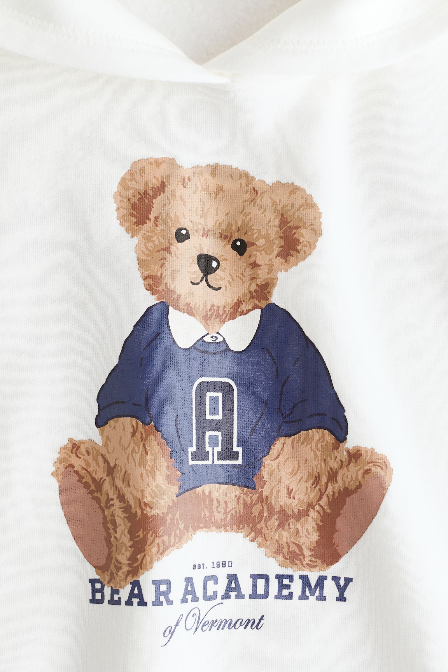 Motif-detail hoodie - White/Teddy bear/Light pink/Paris - 2