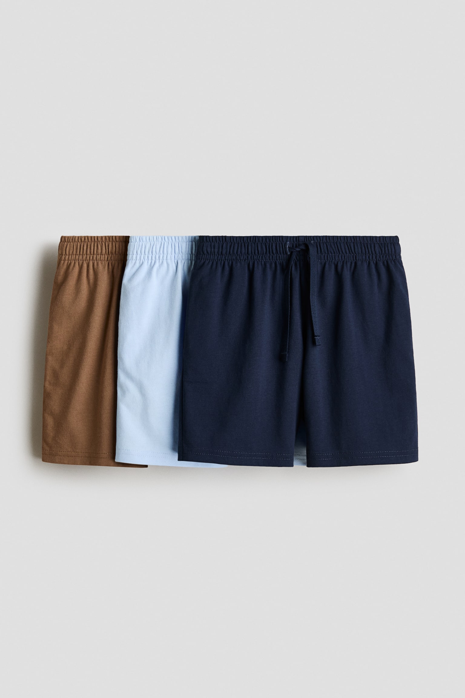 3-Pack Cotton Shorts - Navy blue/brown