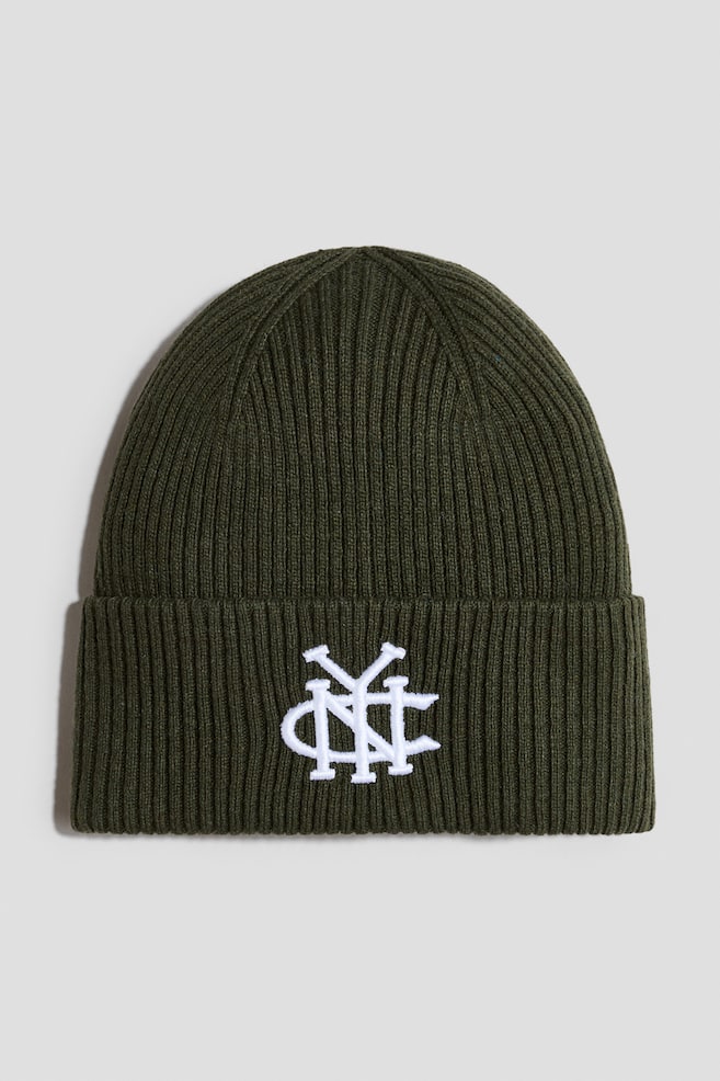 Beanie mit Stickerei - Dunkelgrün/NYC/Graumeliert/NYC/Marineblau/NYC - 1