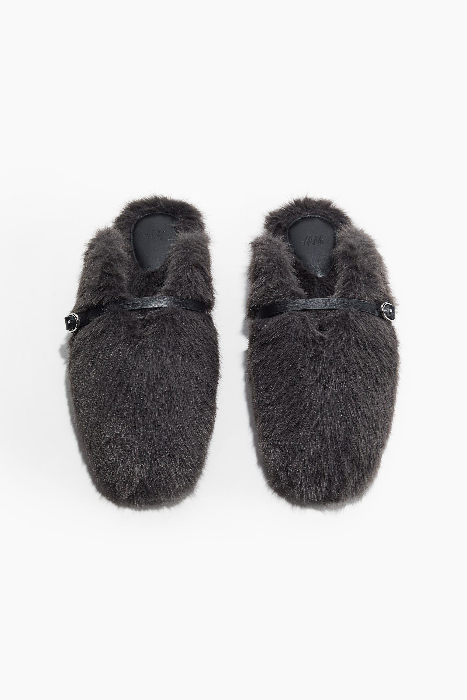 Женские тапочки H&M Slippers, цвет: Тёмный серый — фото 1