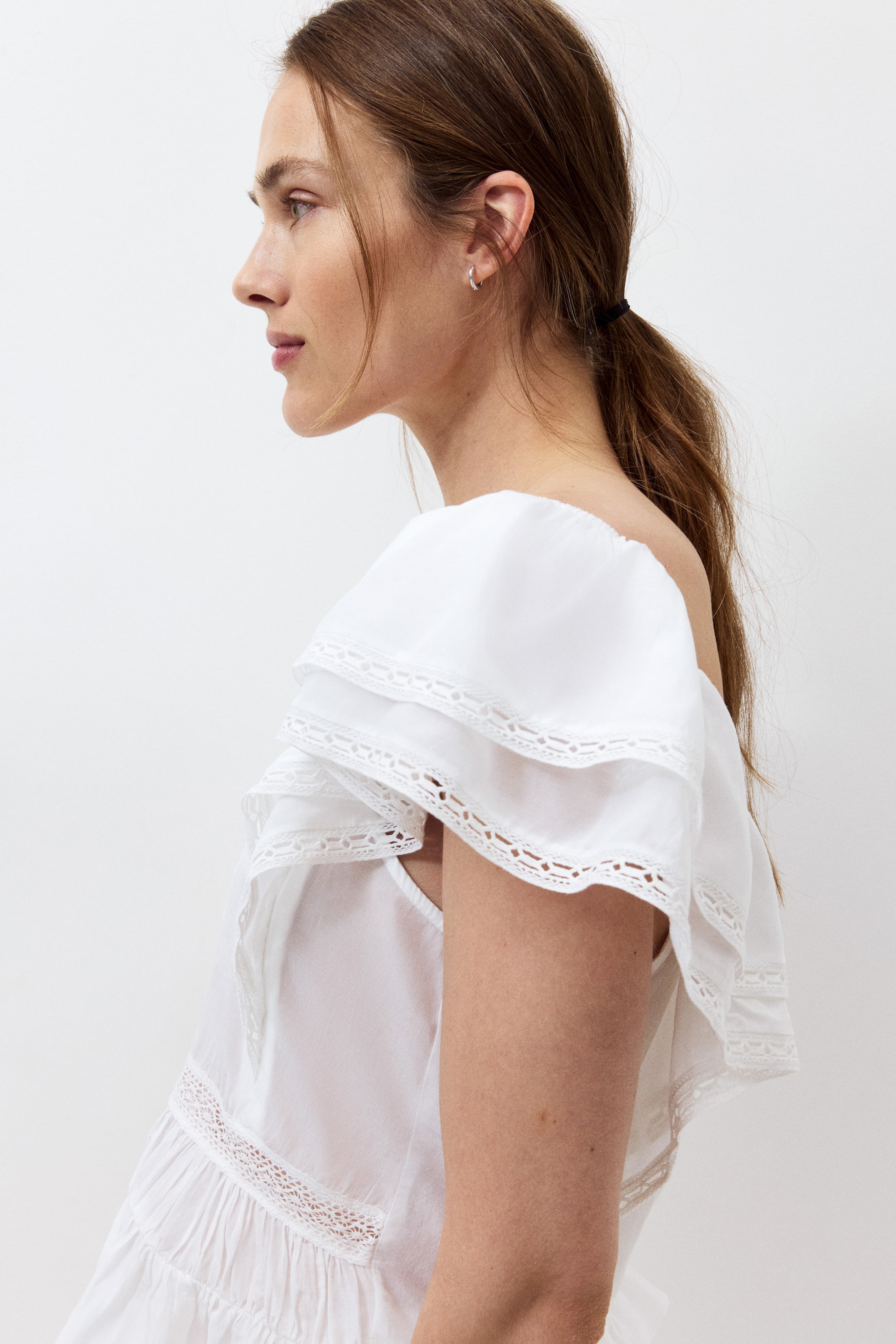 MAMA Lace-trimmed Nursing Blouse