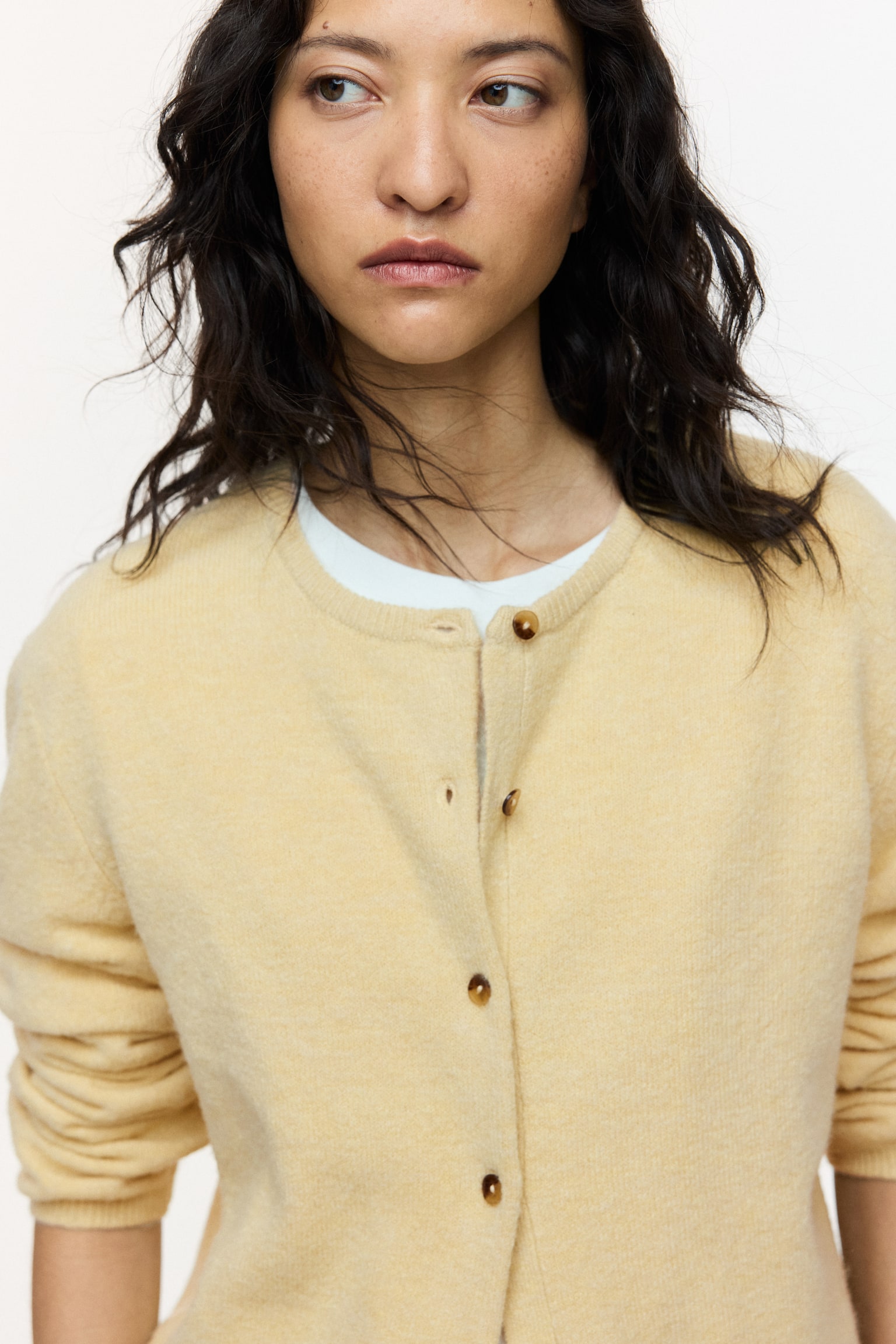 Loose-Fit Cardigan - Light yellow/Dark gray melange/Taupe melange/Beige melange/Gray melange/Black/Dark gray melange - 3