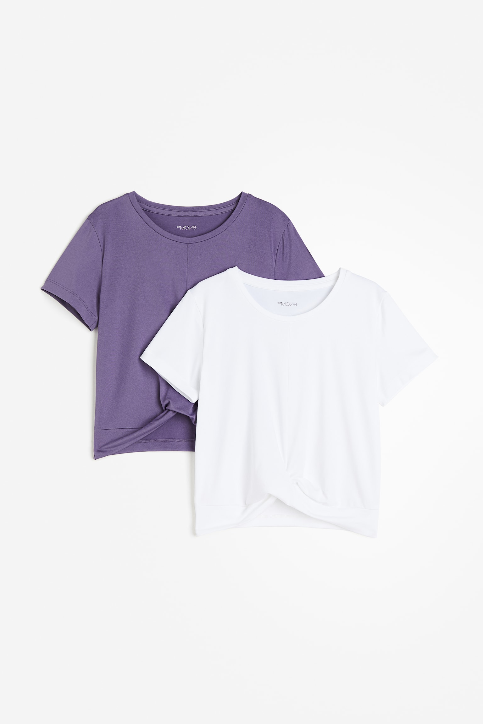 2-pack DryMove™ Activewear Tees - White/Purple/White/Purple/Purple/White/Light purple/White/Light pink/Light khaki green - 1