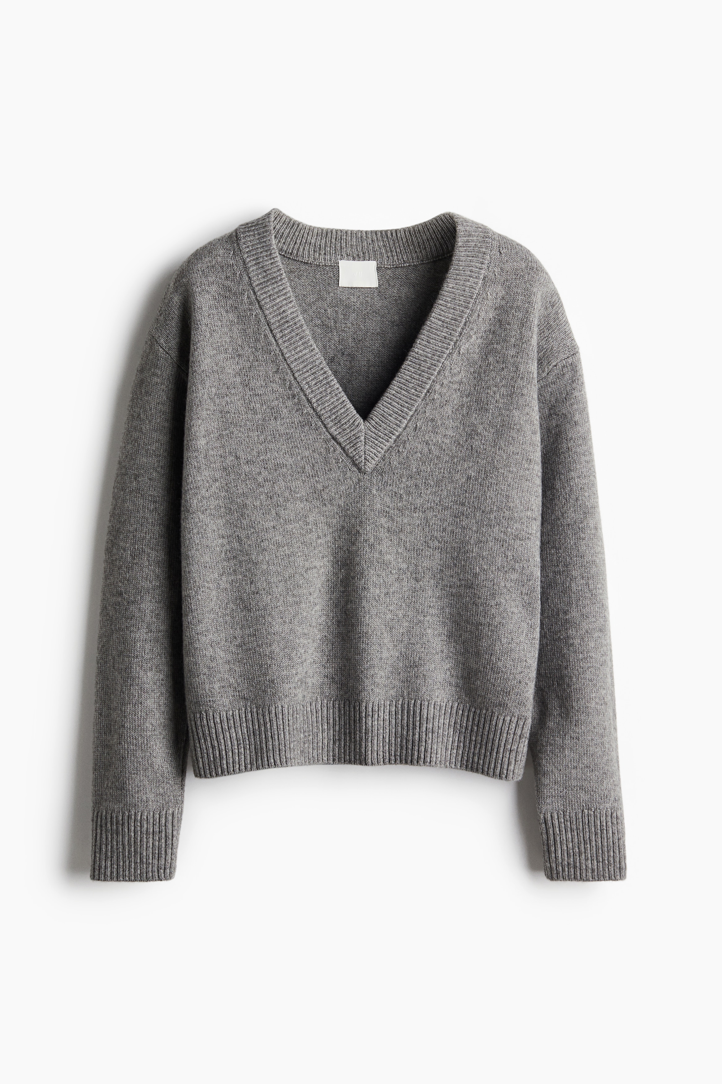 Women's Gray melange V-Neck Sweater | H&M CA