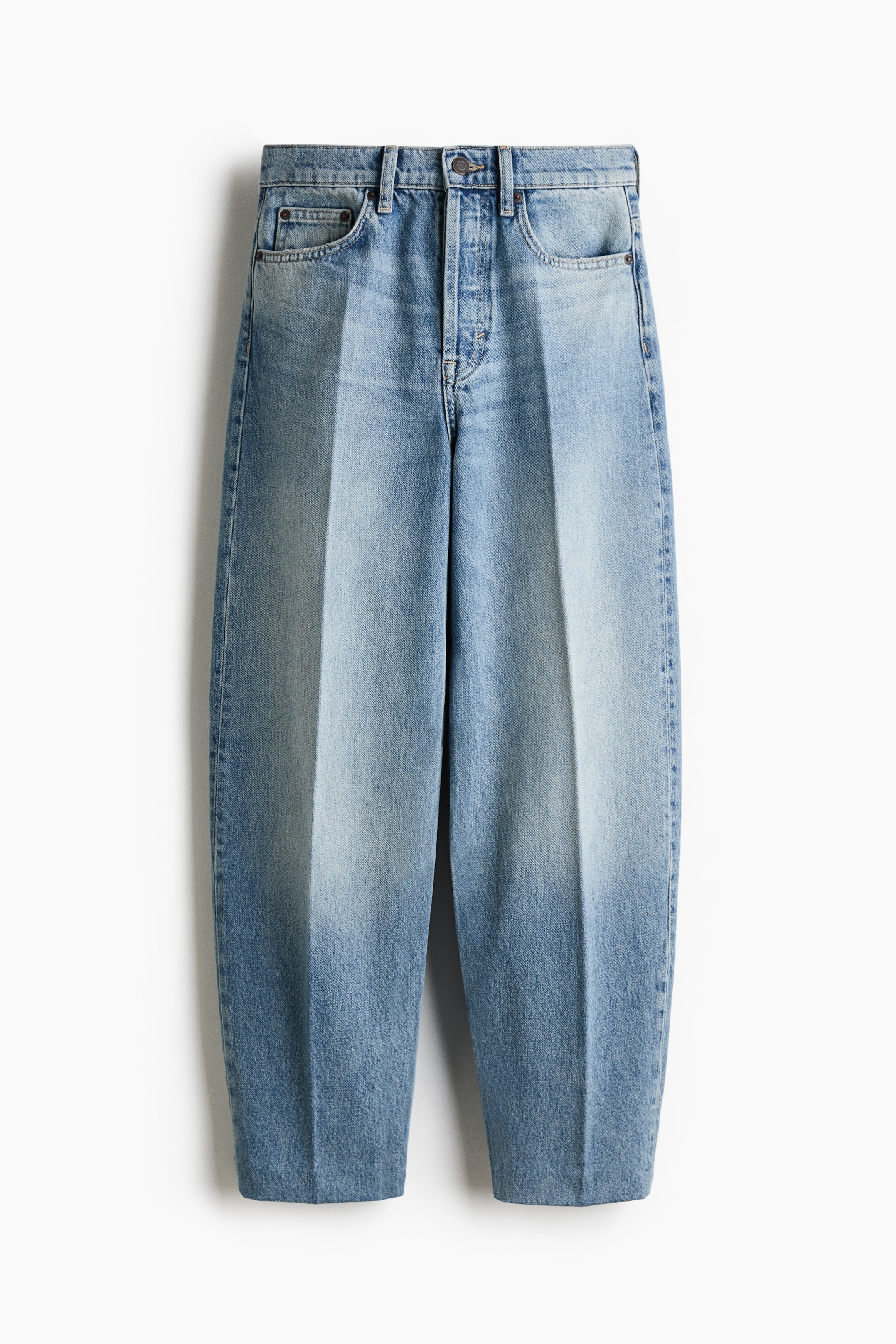 Προβολή μεγαλύτερης εικόνας: Barrel High Ankle Jeans - Denim blue - Ladies | H&M GR 1