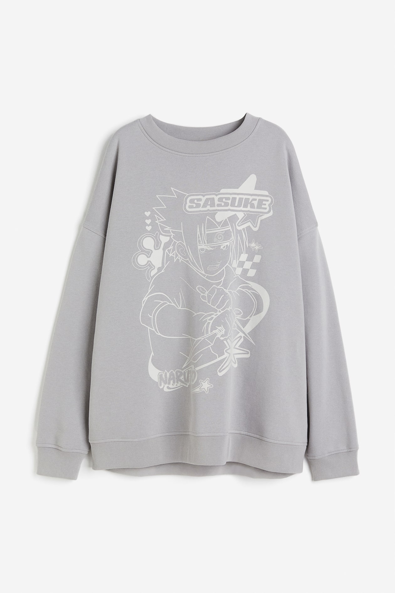 Crew Neck Friends Pull H&m Oversized Printed Sweatshirt Light