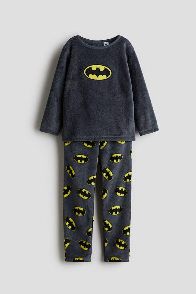 Velour pyjamas - Dark grey/Batman/White/Pikachu - 1