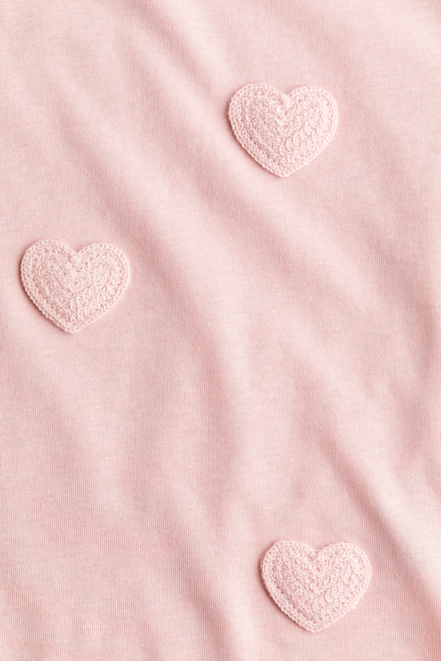 Áo thun hoạ tiết - Màu hồng nhạt/Trái tim/Màu trắng/Xanh tím than - 3