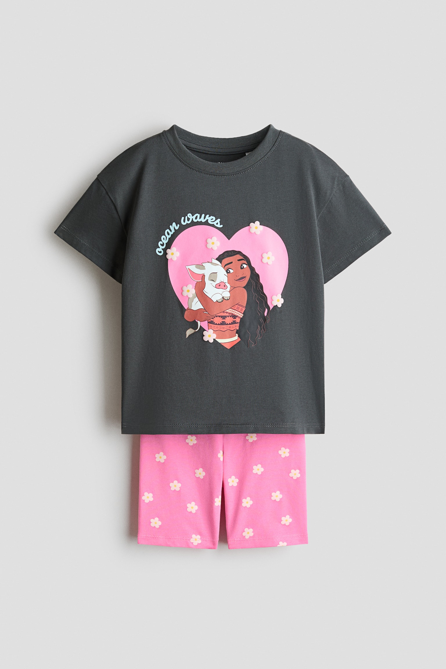 2-Piece Printed Cotton Set - Dark gray/Moana/White/Hello Kitty/Light blue/Lilo & Stitch/Hot pink/Minnie Mouse/Dark gray/KPop Demon Hunters/Light pink/Hello Kitty/Dark gray/Squishmallows/Light purple/PAW Patrol/Light turquoise/Peppa Pig/Cream/Lilo & Stitch