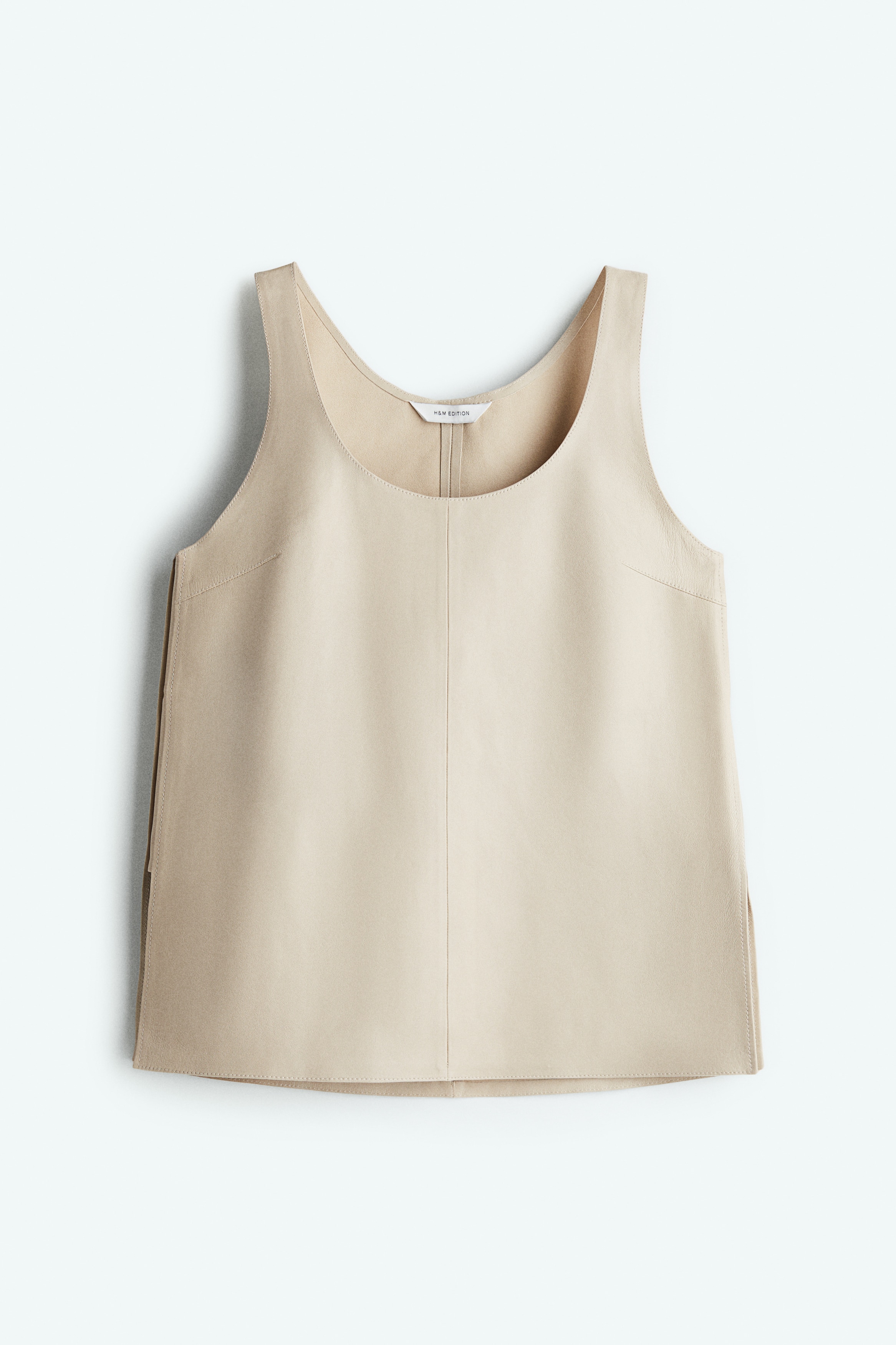 Leather vest top - Light beige