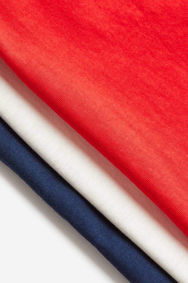 3-pak T-shirts - Rød/Mørkeblå/Hvid/Hvid/Lysegråmeleret/Blå/Mørkegrøn/Dinosaurer/dc/dc/dc - 3