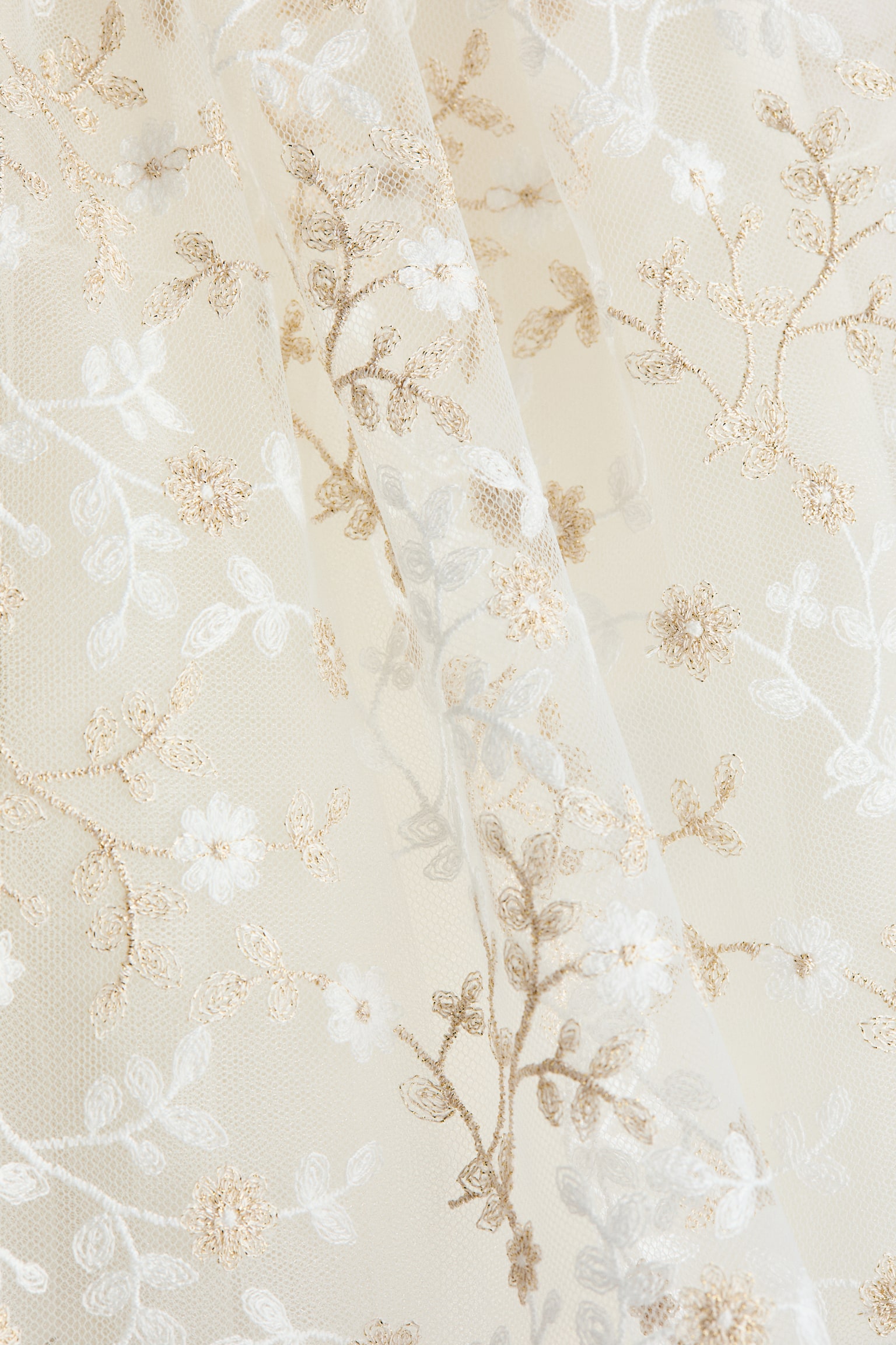 Embroidered tulle skirt - White/Floral - 4