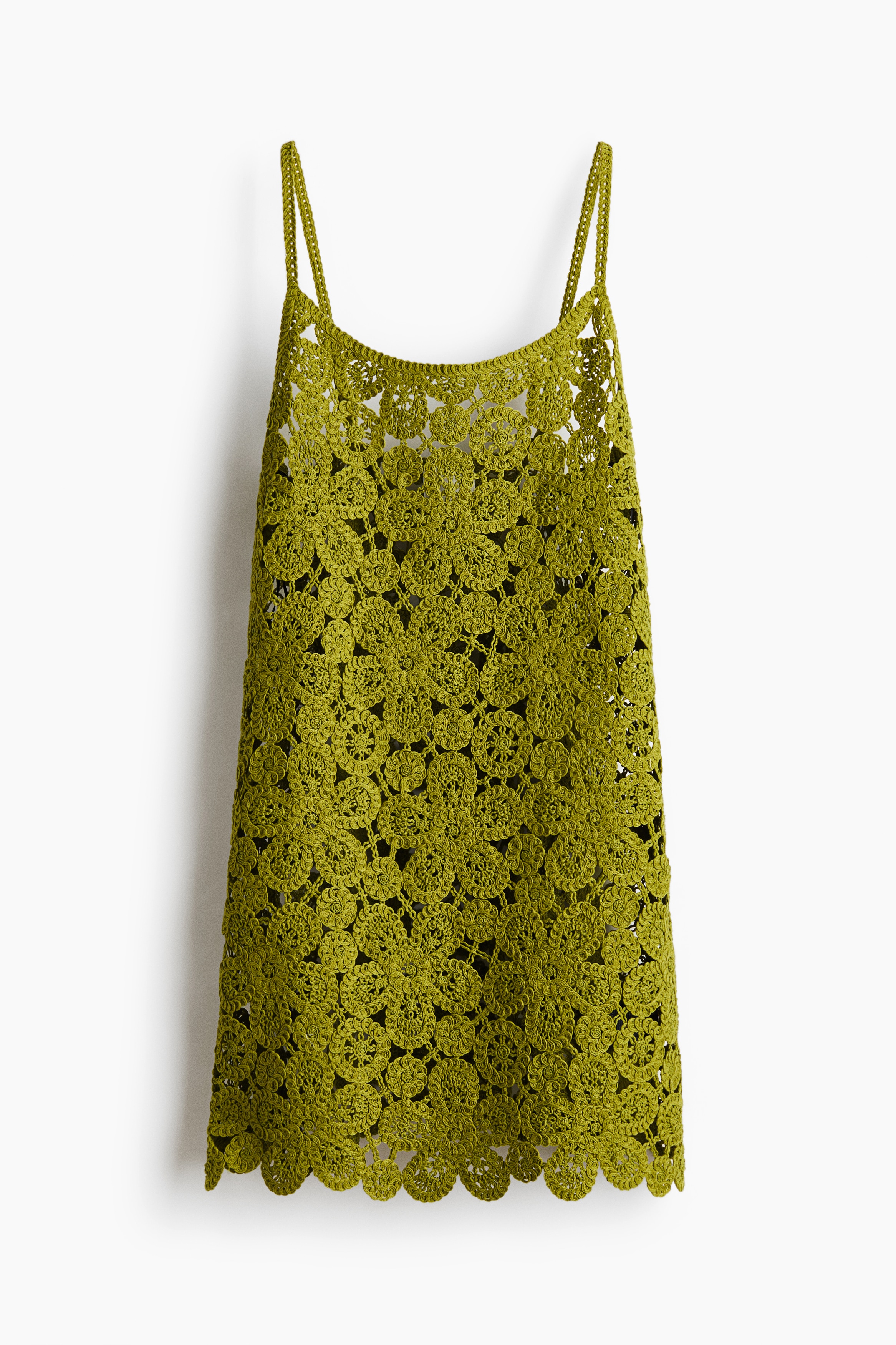 Mini robe d'aspect crochet - Vert olive