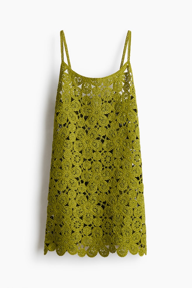 Minirobe façon crochet - Vert olive - 1