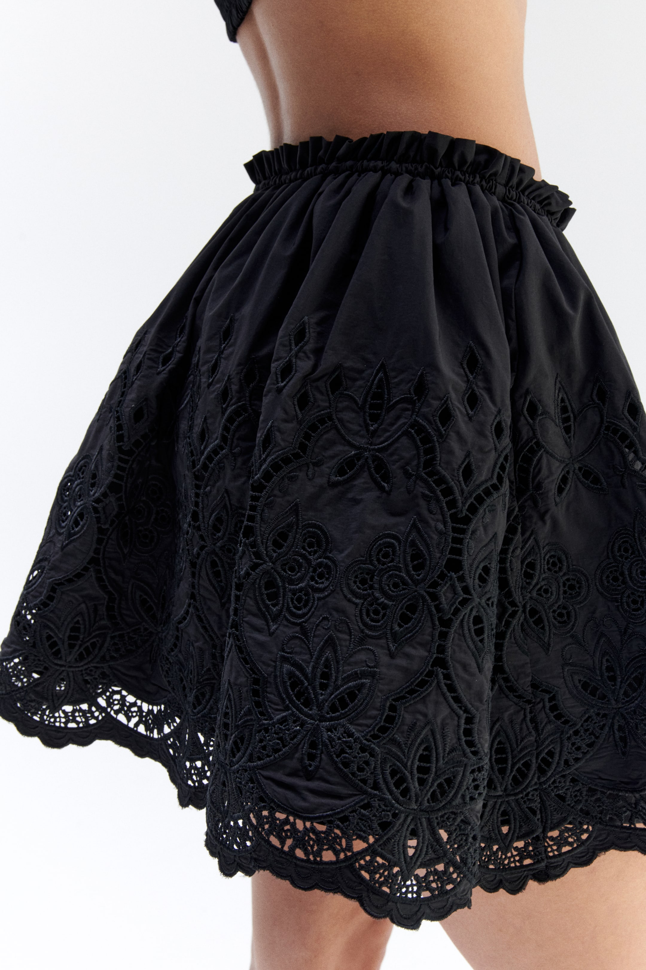 Женские юбки H&M Eyelet-Embroidered Drawstring Skirt — фото 5