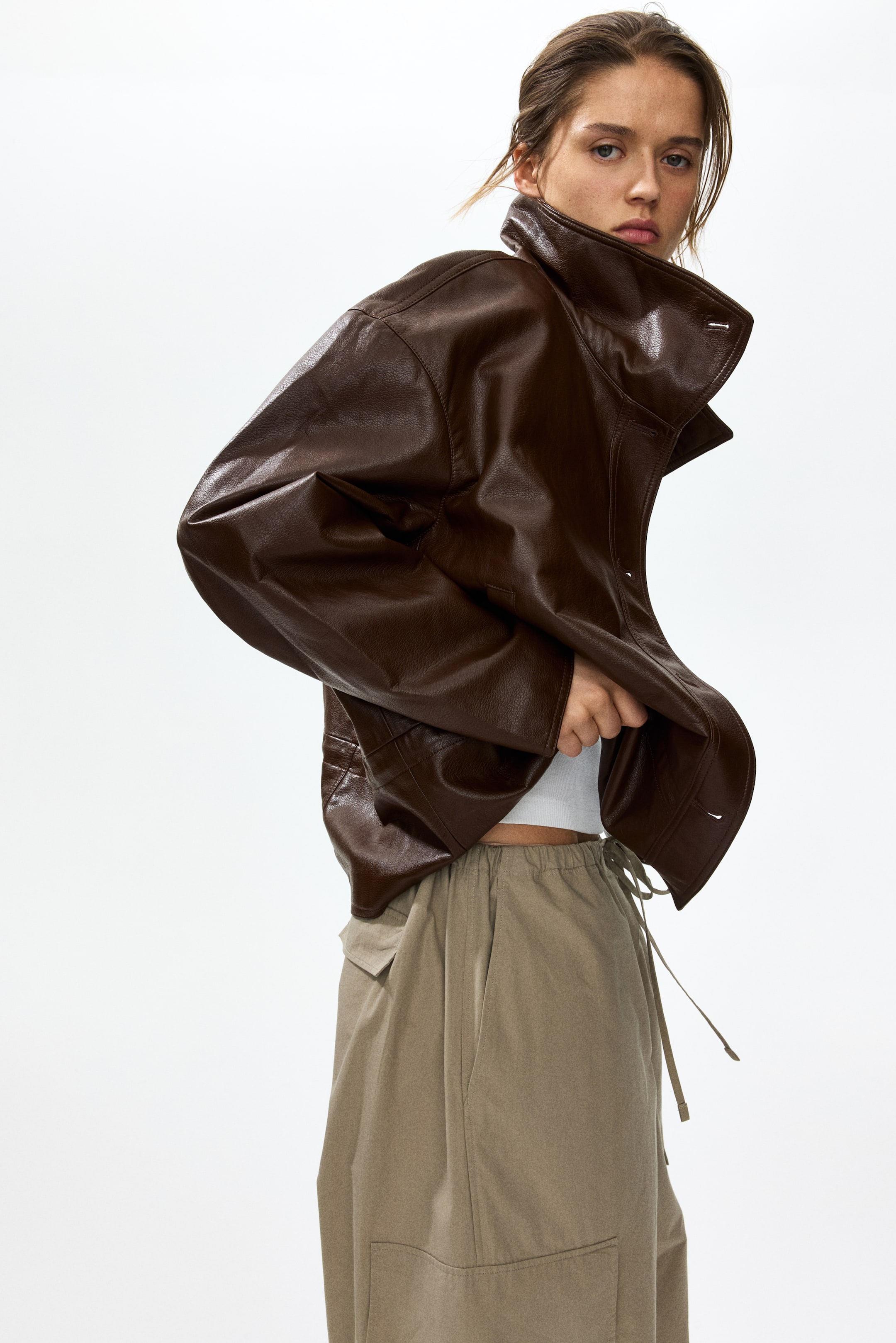 Женские куртки H&M Oversized Peplum Jacket — фото 5