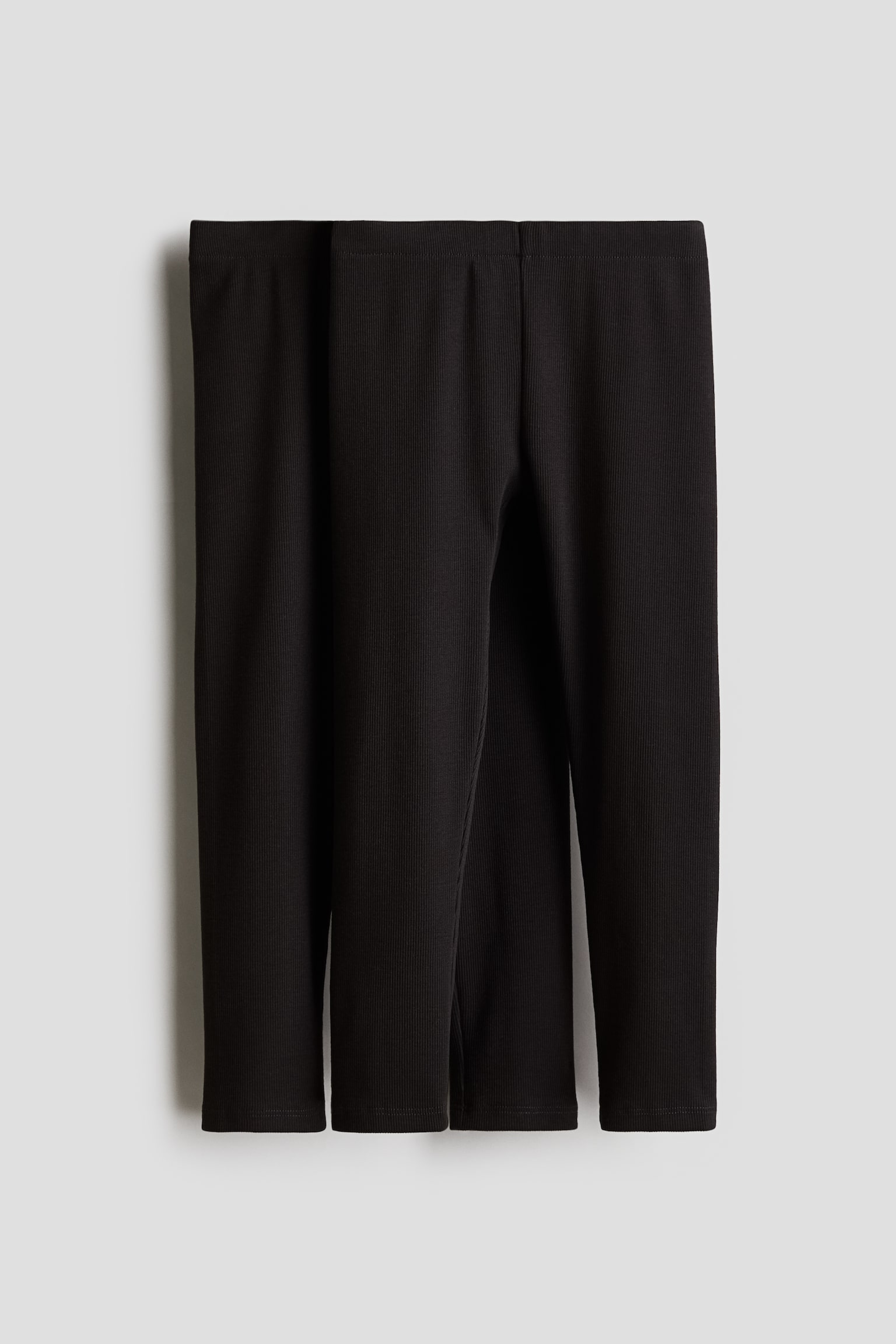 Детские леггинсы H&M 2-pack Pima Cotton Jersey Leggings, цвет: Чёрный — фото 1