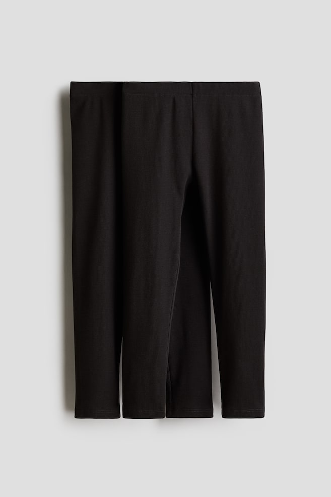 2-pack pima cotton jersey leggings - Black - 1