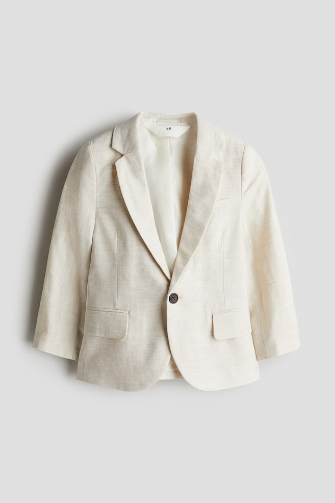 Linen Jacket - Light beige - 1