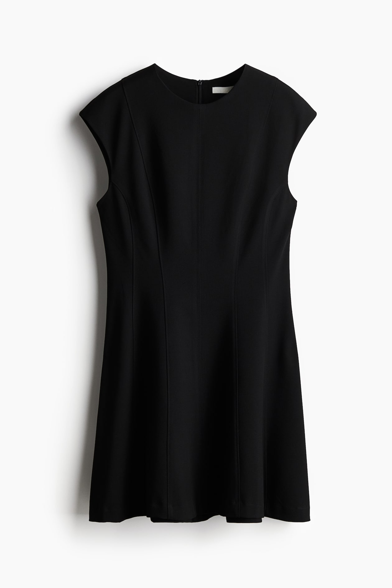 Flared-Skirt Twill Dress